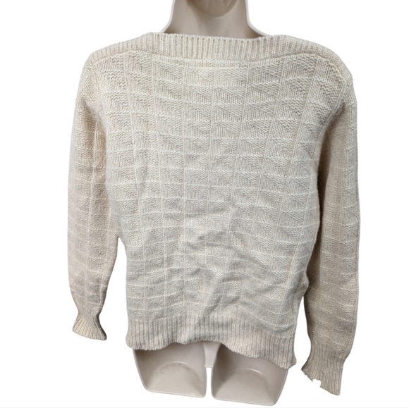 Winona Vintage Wool Blend Boatneck Sweater Sz L - Picture 2 of 10